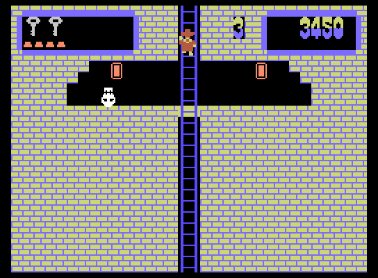 Montezuma's Revenge ColecoVision Screenshot: Can you sneak past this skull for treasure?