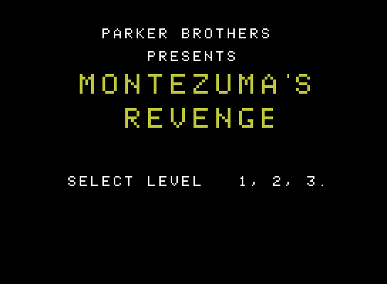 Montezuma's Revenge ColecoVision Screenshot: Title screen.