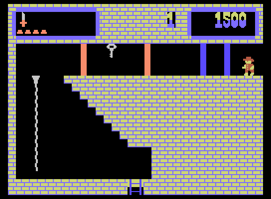 Montezuma's Revenge ColecoVision Screenshot: I need some blue keys and some red keys to get past here...