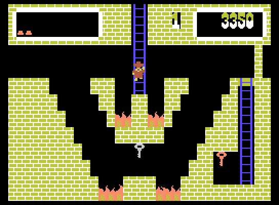 Montezuma's Revenge ColecoVision Screenshot: Don't fall into the fire...