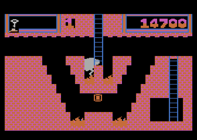 Montezuma's Revenge Atari 5200 Screenshot: You turn into smoke after falling in fire.