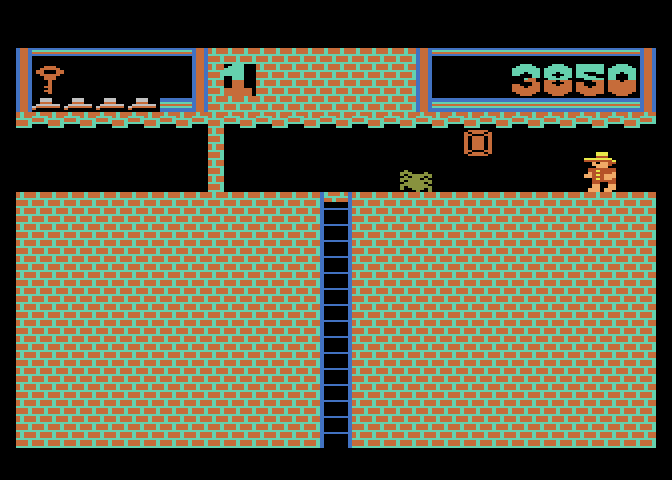 Montezuma's Revenge Atari 5200 Screenshot: Found a treasure guarded by a spider.