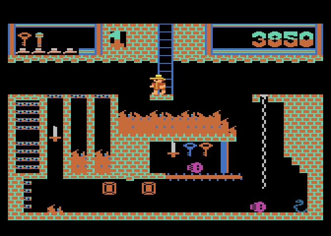 Montezuma's Revenge Atari 5200 Screenshot: This room can be tricky to navigate.