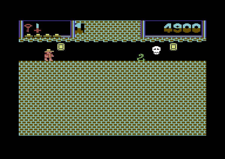 Montezuma's Revenge Commodore 64 Screenshot: The path here is narrow...