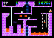 Montezuma's Revenge for Apple II - This place is full of fire to avoid...