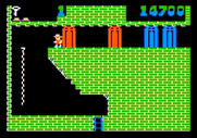 Montezuma's Revenge for Apple II - It took four keys to open all of these doors...
