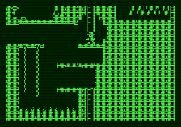 Montezuma's Revenge Apple II Screenshot: A long jump...can I make it?