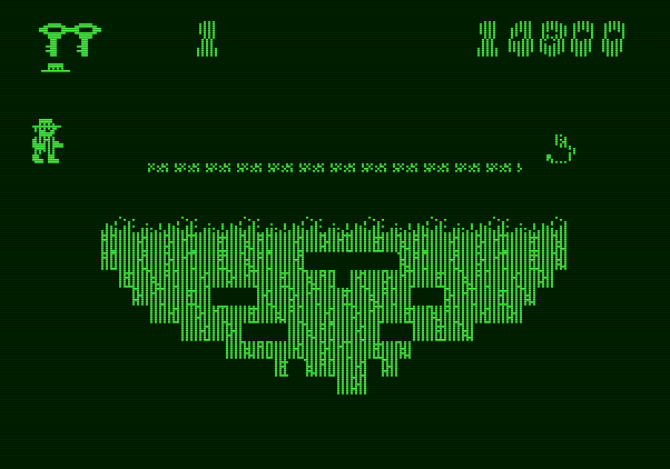 Montezuma's Revenge Apple II Screenshot: Who turned out the lights? It's difficult to see the path here...