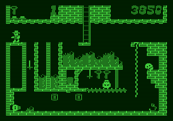Montezuma's Revenge Apple II Screenshot: This screen can be tricky...