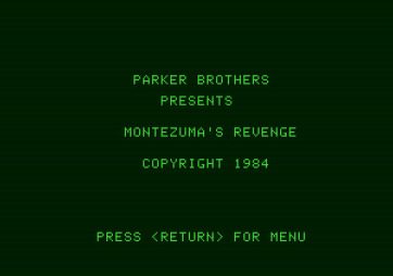 Montezuma's Revenge for Apple II - Title screen.