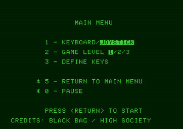 Montezuma's Revenge for Apple II - The main menu.