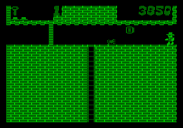 Montezuma's Revenge Apple II Screenshot: Avoid the spiders...