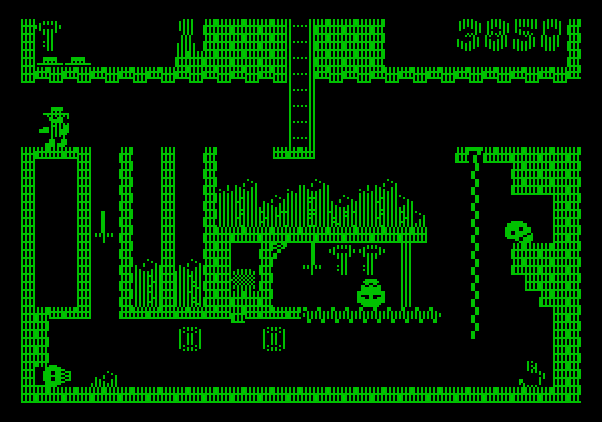 Montezuma's Revenge Apple II Screenshot: This screen can be tricky...