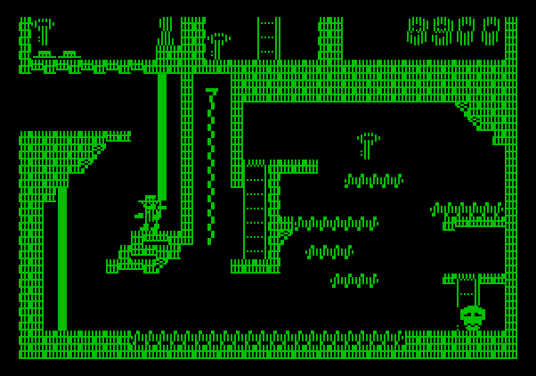 Montezuma's Revenge Apple II Screenshot: Another key...always need one of those!