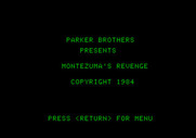 Montezuma's Revenge for Apple II - Title screen.
