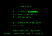 Montezuma's Revenge for Apple II - The main menu.
