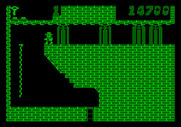 Montezuma's Revenge for Apple II - It takes four different keys to open all of these doors...
