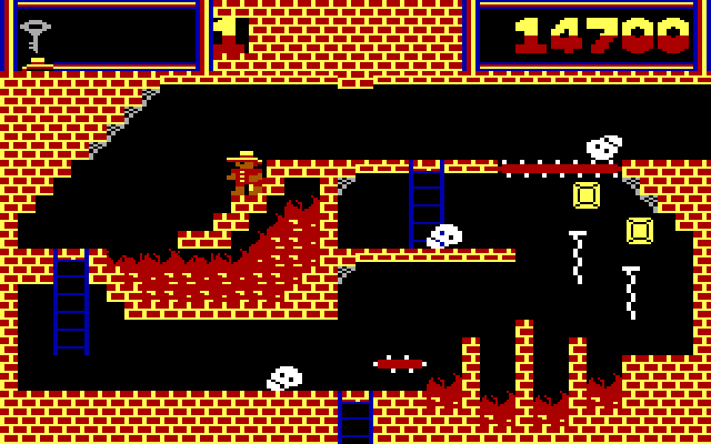 Montezuma's Revenge IBM PC/Compatibles Screenshot: A ladder heads down...but to where?