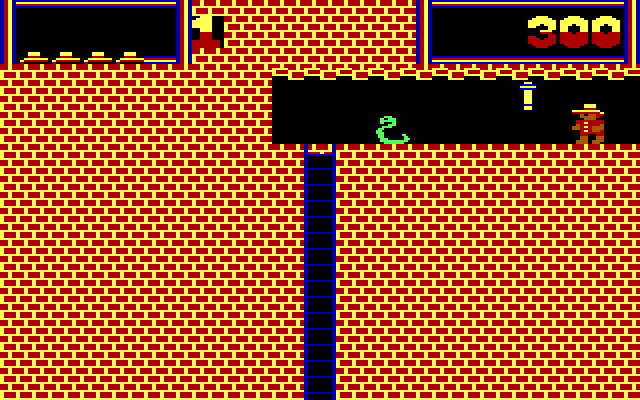 Montezuma's Revenge IBM PC/Compatibles Screenshot: A snake guards this ladder...