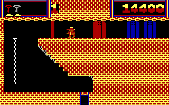 Montezuma's Revenge IBM PC/Compatibles Screenshot: It takes a lot of keys to get past here...