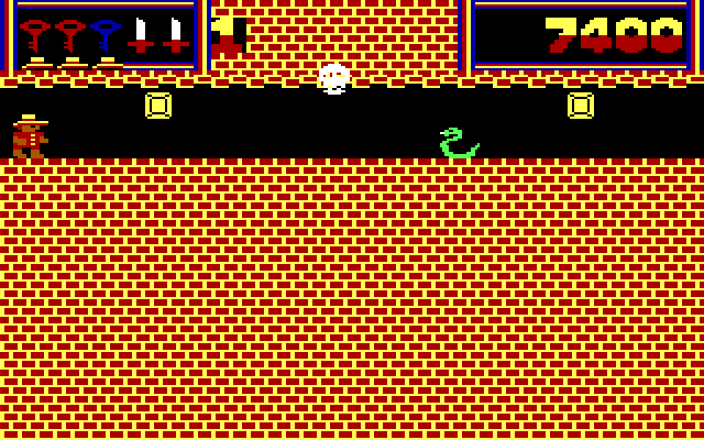 Montezuma's Revenge IBM PC/Compatibles Screenshot: Bouncing skulls and snakes, oh my!