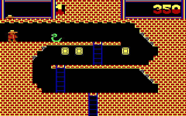 Montezuma's Revenge IBM PC/Compatibles Screenshot: Watch out for snakes!