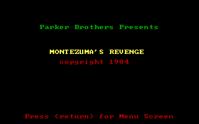 Montezuma's Revenge IBM PC/Compatibles Screenshot: Title screen.