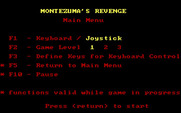 Montezuma's Revenge for IBM PC/Compatibles - The main menu.