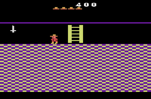 Montezuma's Revenge Atari 2600 Screenshot: Found a sword...