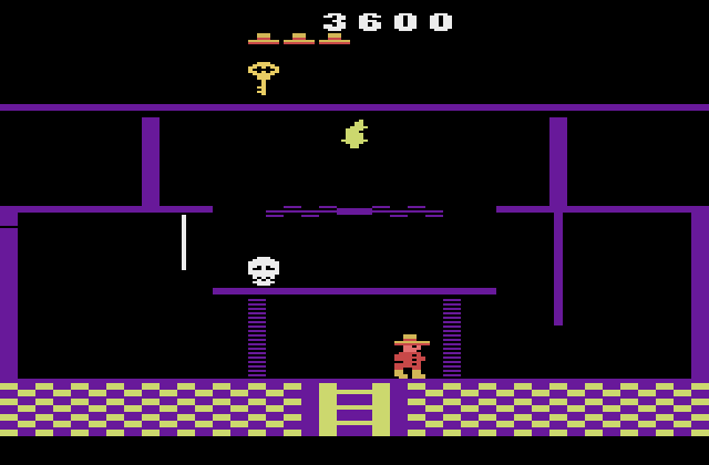 Montezuma's Revenge Atari 2600 Screenshot: Climbed up a ladder to be trapped in a room...