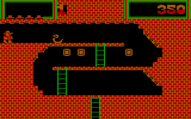 Montezuma's Revenge IBM PC/Compatibles Screenshot: A snake blocks the path.