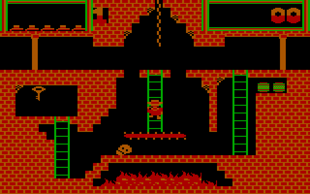 Montezuma's Revenge IBM PC/Compatibles Screenshot: Try to collect that key...