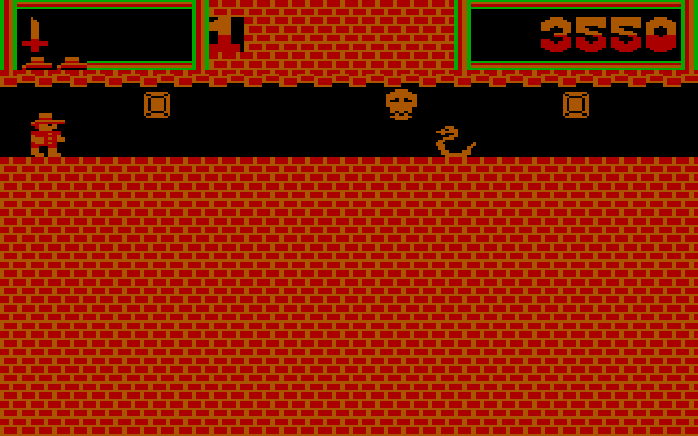 Montezuma's Revenge IBM PC/Compatibles Screenshot: Snakes and skulls block the path here.