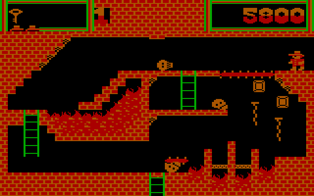 Montezuma's Revenge IBM PC/Compatibles Screenshot: Which path to take past all of these skulls?