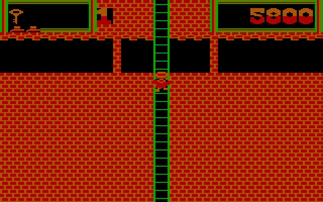 Montezuma's Revenge IBM PC/Compatibles Screenshot: Only one way to go from here...