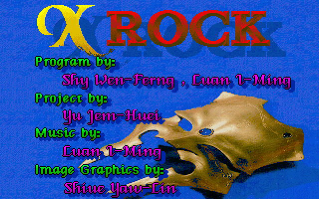 X Rock IBM PC/Compatibles Screenshot: Game credits.