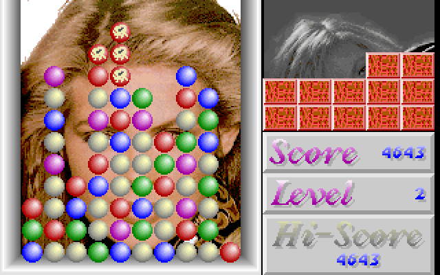 X Rock IBM PC/Compatibles Screenshot: Pieces pile up fast, and almost reached the top of the screen!
