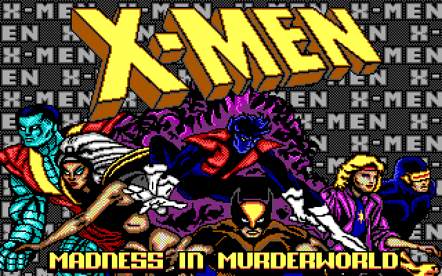 X-Men IBM PC/Compatibles Screenshot: Title screen.