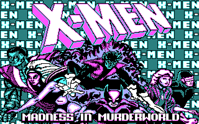 X-Men IBM PC/Compatibles Screenshot: Title screen.
