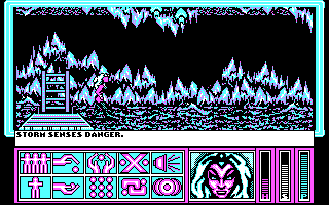 X-Men IBM PC/Compatibles Screenshot: Exploring a cave...