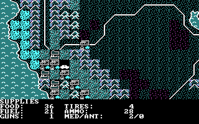 Roadwar 2000 IBM PC/Compatibles Screenshot: Some stats on my current situation...