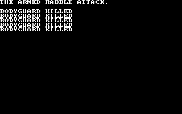 Roadwar 2000 IBM PC/Compatibles Screenshot: My bodygards are being killed!