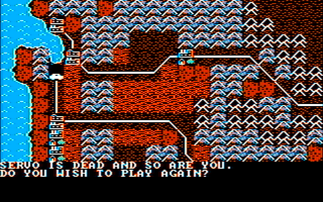 Roadwar 2000 IBM PC/Compatibles Screenshot: Game over.