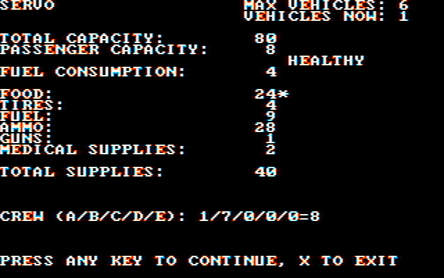 Roadwar 2000 IBM PC/Compatibles Screenshot: Gang information.