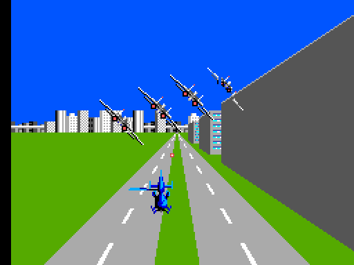 Thunder Blade Sega Master System Screenshot: Jets fly by...