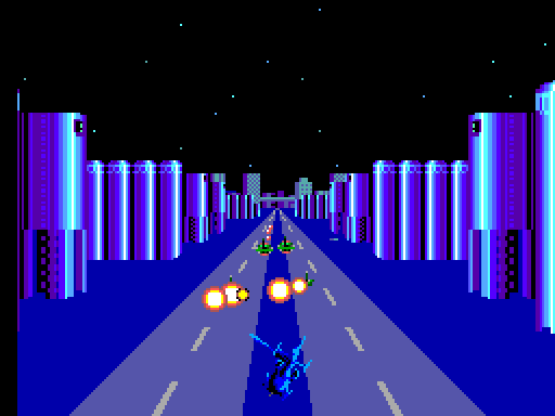 Thunder Blade Sega Master System Screenshot: Game demo.
