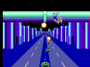 Thunder Blade for Sega Master System - Game demo; you'll want to avoid hitting the poles during the game!