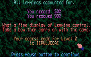 Oh No! More Lemmings for Atari ST - What a fine display of Lemming control. On to the next level now!