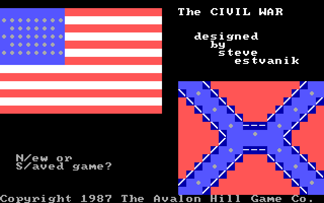 Civil War: 1861 - 1865, The IBM PC/Compatibles Screenshot: Title screen.