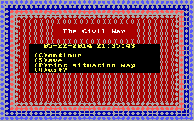 Civil War: 1861 - 1865, The IBM PC/Compatibles Screenshot: The Civil War...what's next?